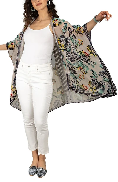 Velvet Floral Ruana