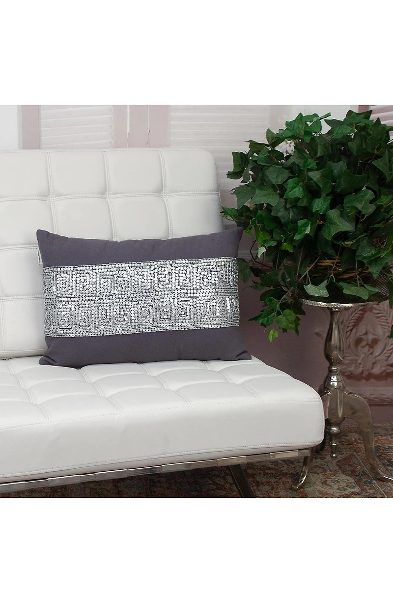 Misty Embellished Beaded Accent Pillow