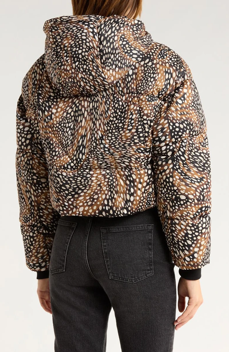 Cropped Hooded Puffer Coat