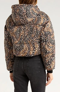 Cropped Hooded Puffer Coat