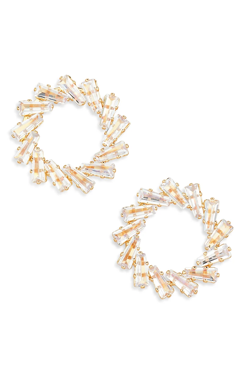 Baguette Crystal Open Earrings