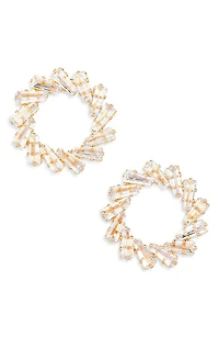 Baguette Crystal Open Earrings