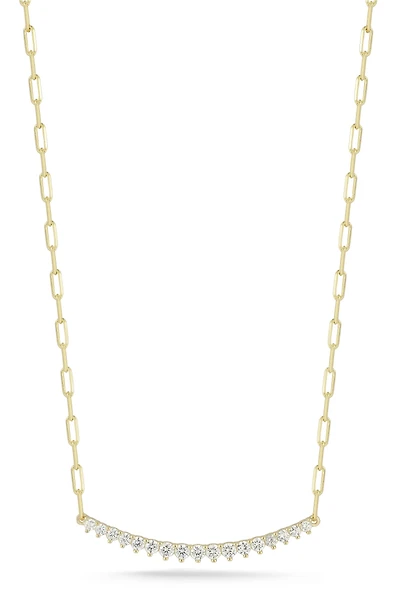 Cubic Zirconia Bar Pendant Necklace