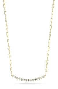 Cubic Zirconia Bar Pendant Necklace