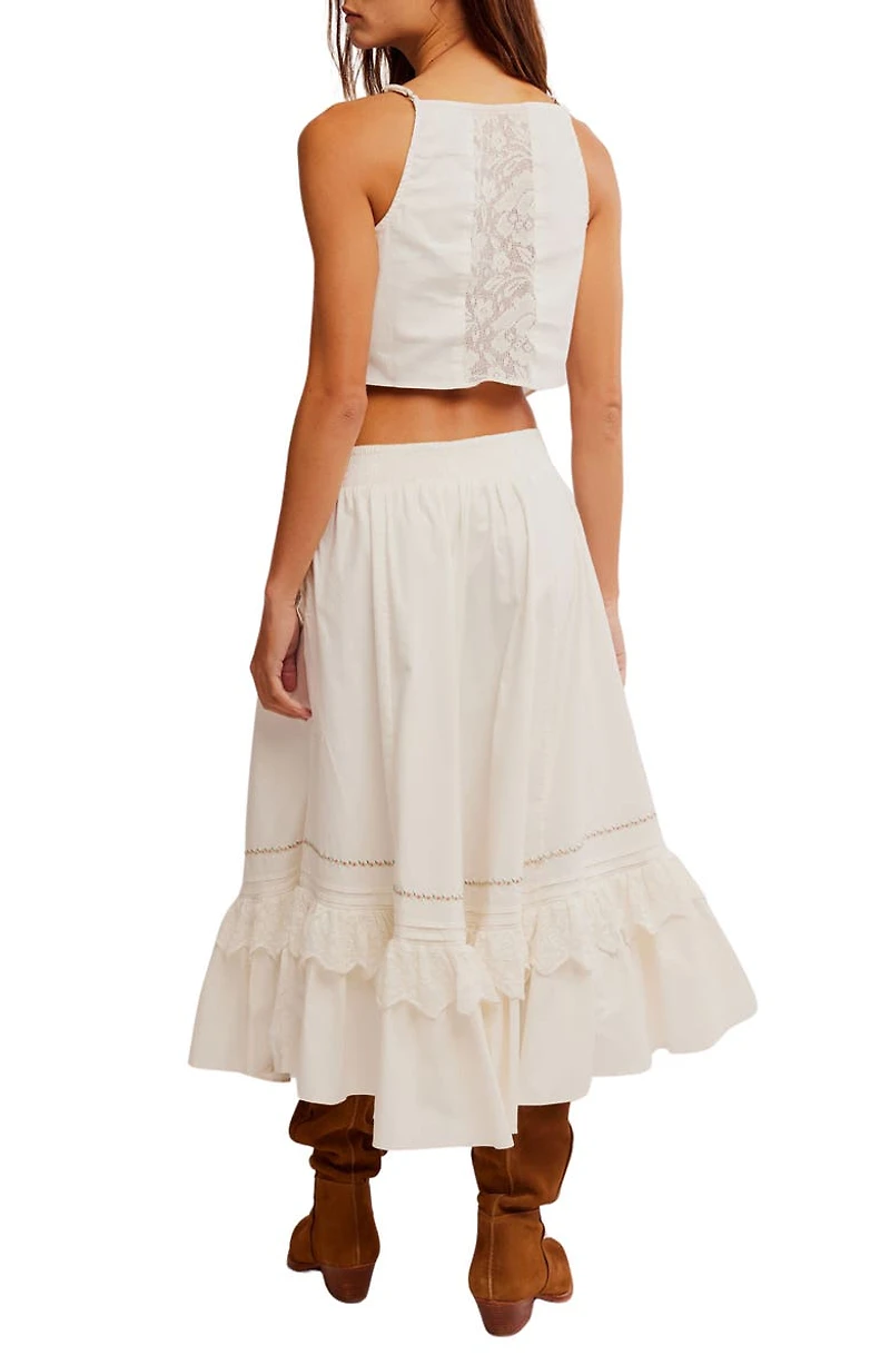 Maeberrie Embroidered Crop Top and Skirt Set