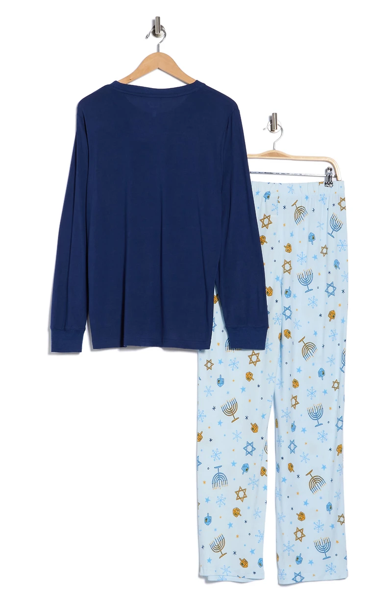 Dad Matching Family Hanukkah Print Shirt & Pants Pajamas