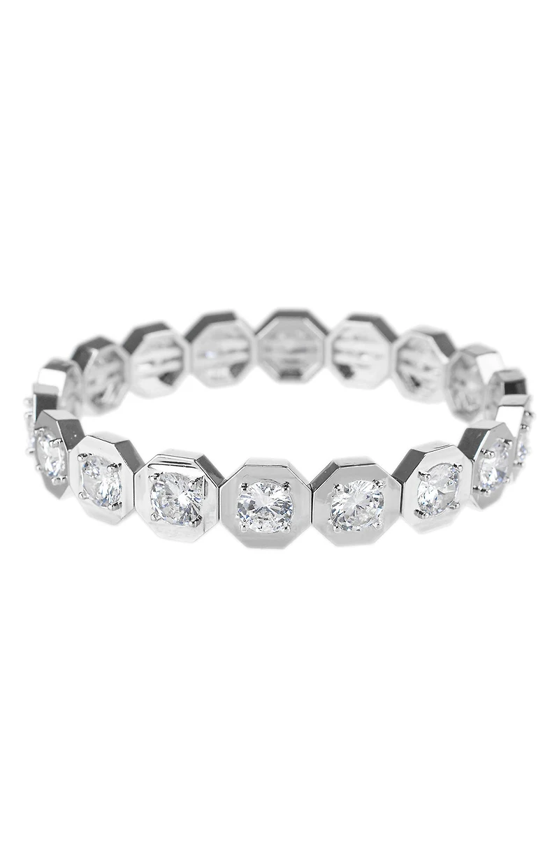 Hexagon Cubic Zirconia Stretch Bracelet