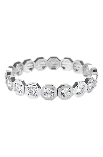 Hexagon Cubic Zirconia Stretch Bracelet