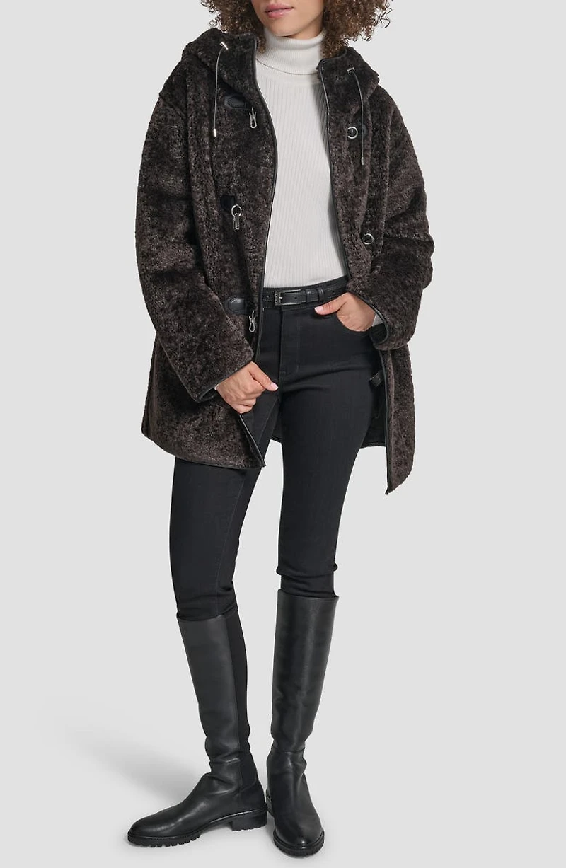 Faux Fur Toggle Hooded Jacket
