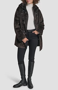Faux Fur Toggle Hooded Jacket