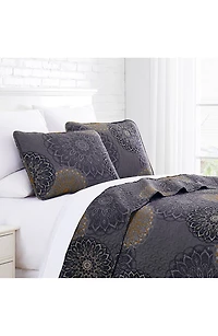 Midnight Floral Oversized Quilt Cover Set - Blue King/California King