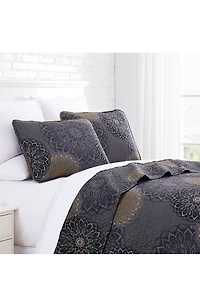 Midnight Floral Oversized Quilt Cover Set - Blue King/California King