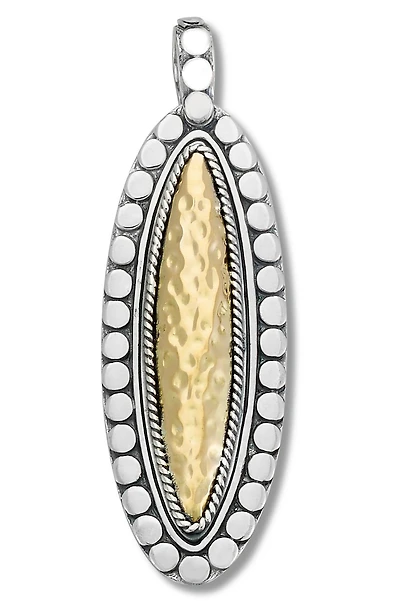 18K Gold & Sterling Silver Hammered Pendant