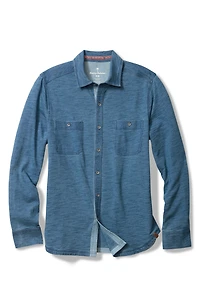 Indigo Harbor Slub Cotton Button-Up Shirt