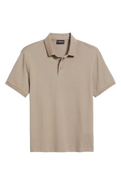 Tonal Textured Wave Cotton Polo