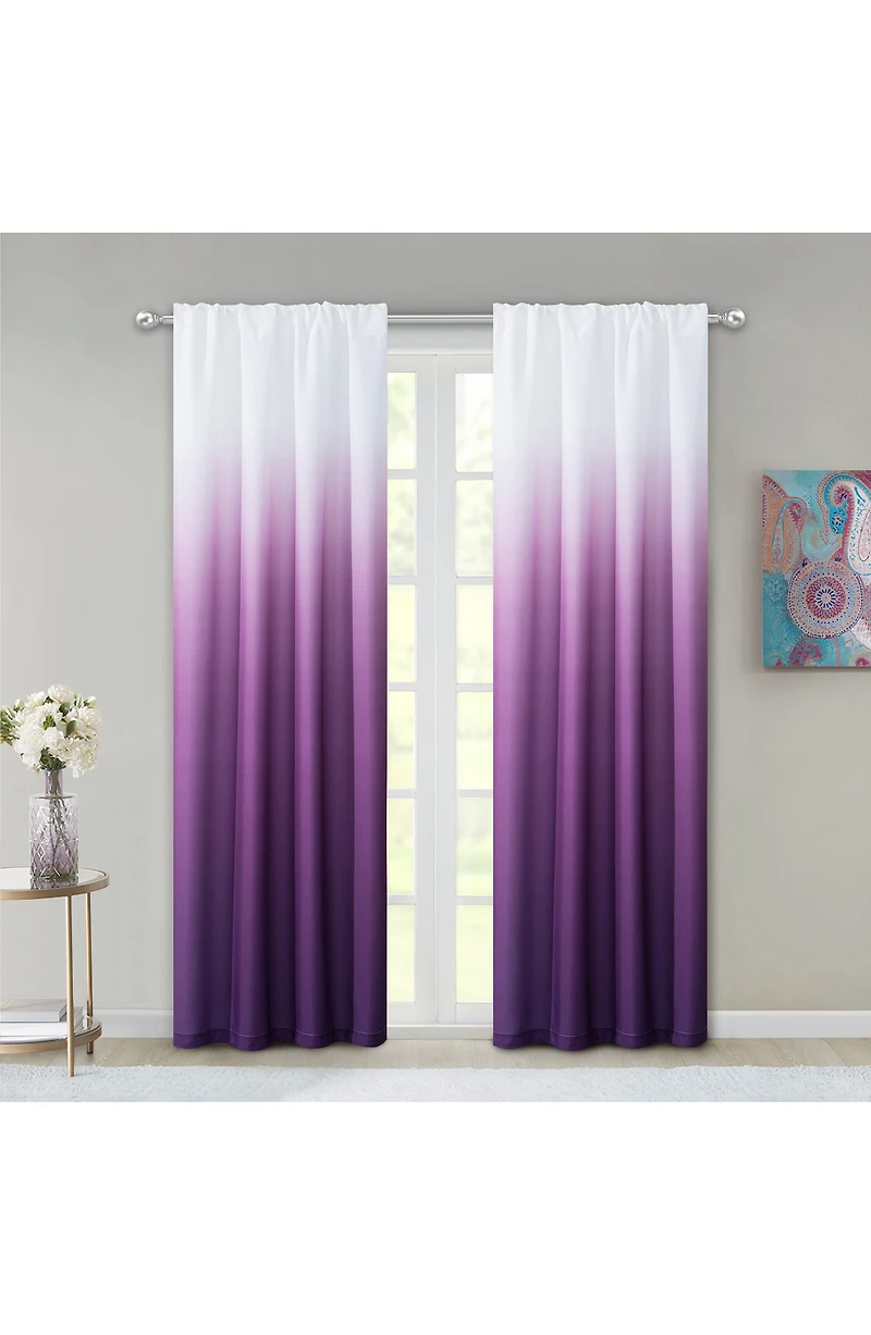 Shades Set of 2 Ombré Blackout Panel Curtains