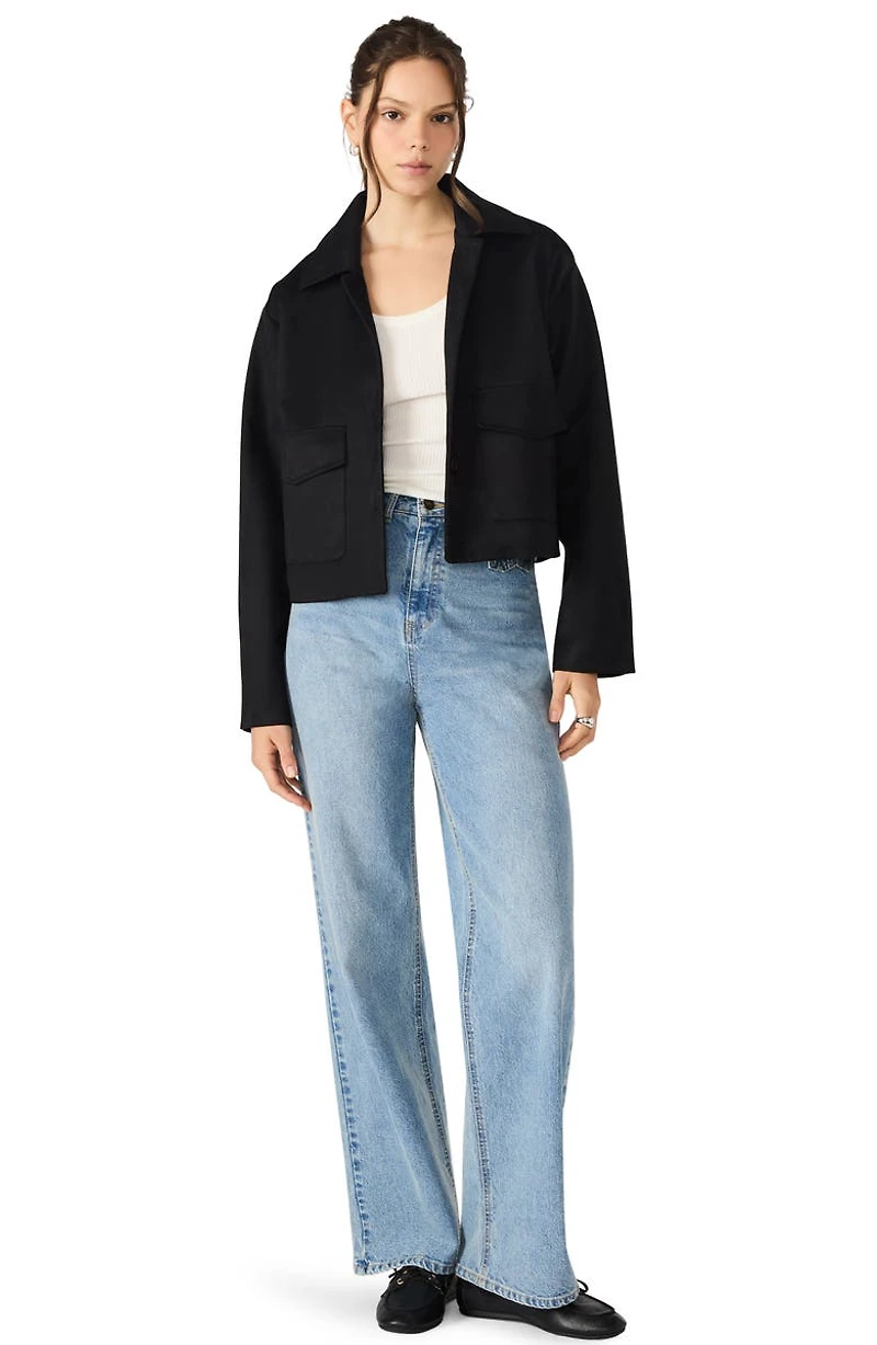 Faux Suede Trucker Jacket