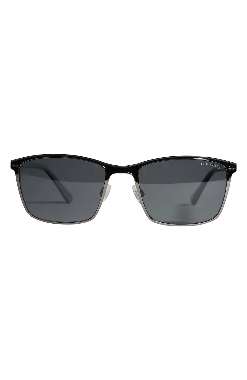 57mm Polarized Rectangle Sunglasses