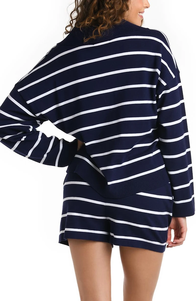 Yacht Stripe Cover-Up Top