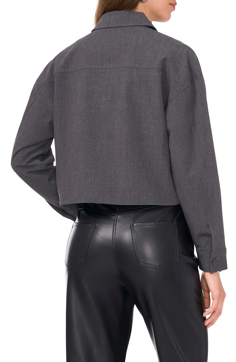 Crystal Stud Crop Shacket