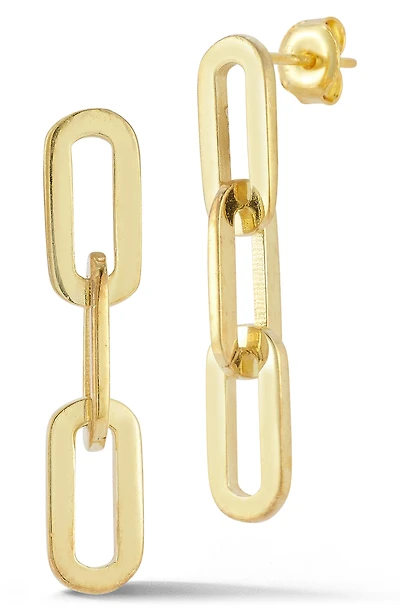 3-Link Chain Linear Drop Earrings