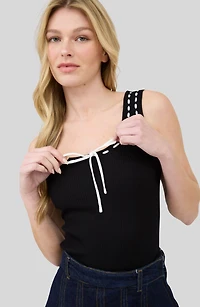 Stitch Trim Ribbed Tank