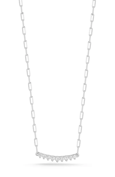 Cubic Zirconia Bar Necklace