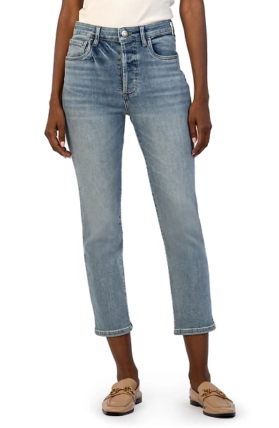 Elizabeth High Waist Crop Straight Leg Jeans