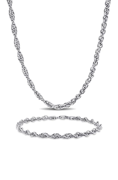 Singapore Chain Bracelet & Necklace Set