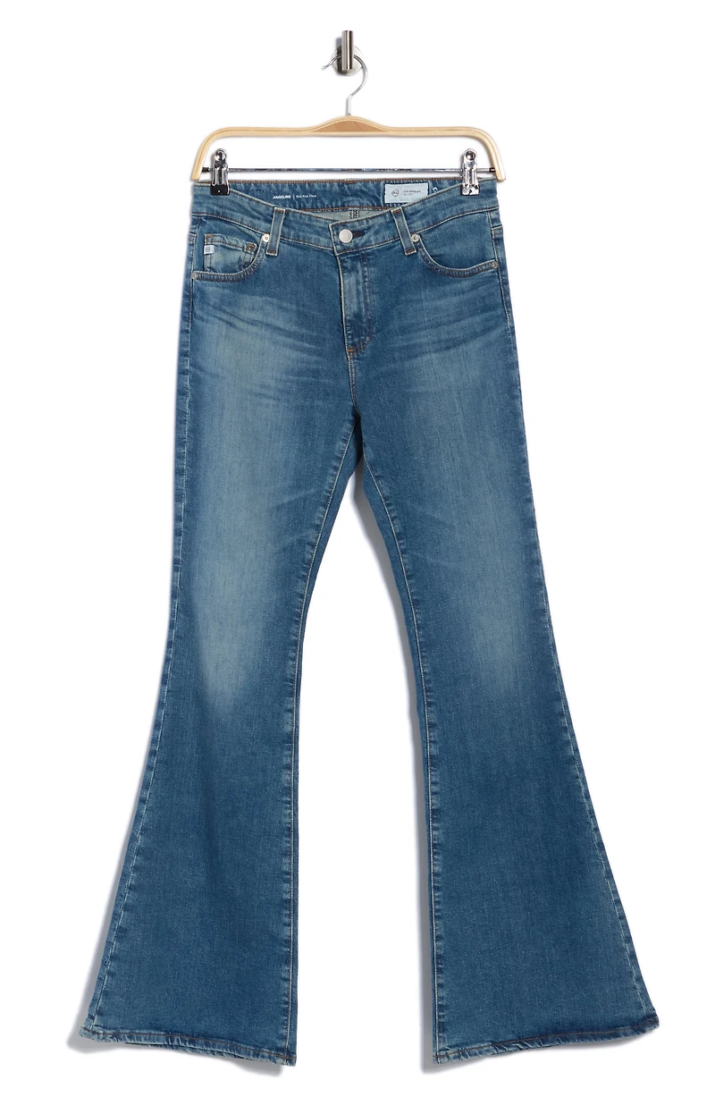 Mid Rise Flare Leg Jeans