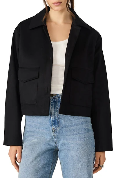 Faux Suede Trucker Jacket