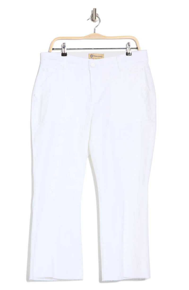 High Waist Crop Flare Leg Jeans