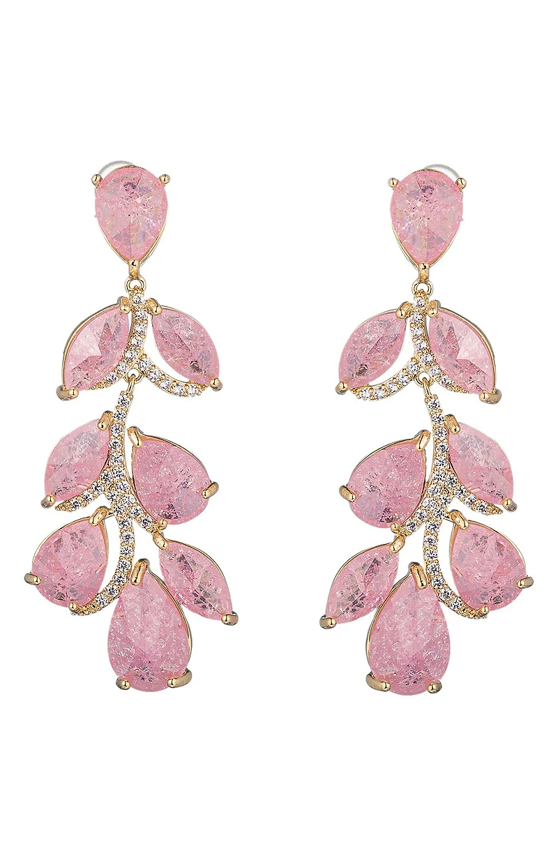Julie Pink Drop Statement Earrings