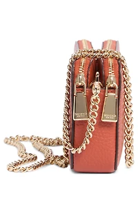 taylor pebbled leather double zip crossbody bag