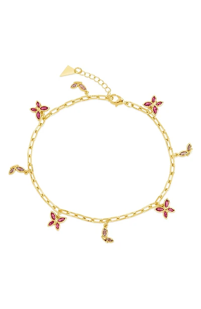 Caria Cubic Zirconia Butterfly Anklet