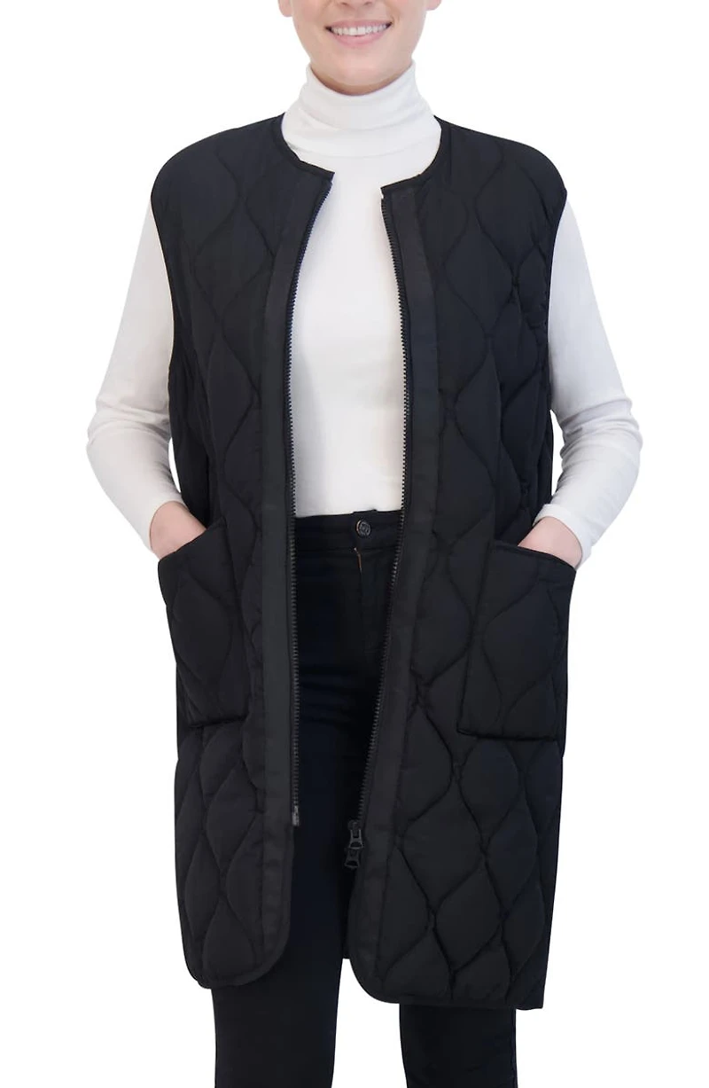 Water Repellent Onion Quilted Long Vest