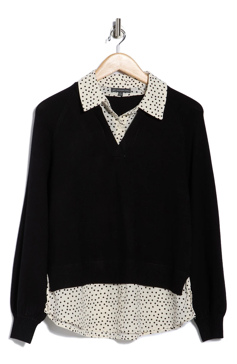 V-Neck Twofer Sweater
