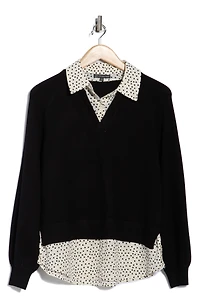 V-Neck Twofer Sweater