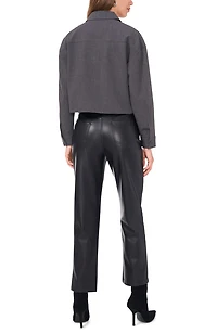Crystal Stud Crop Shacket