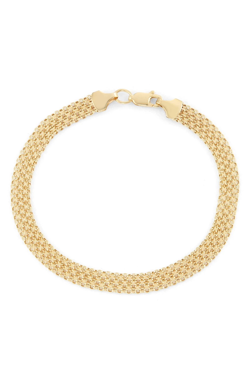 14K Gold Bismark Chain Bracelet