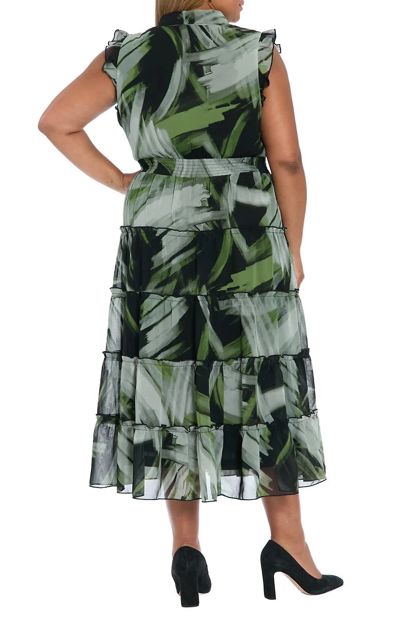 Flutter Sleeve Tiered Maxi Dress