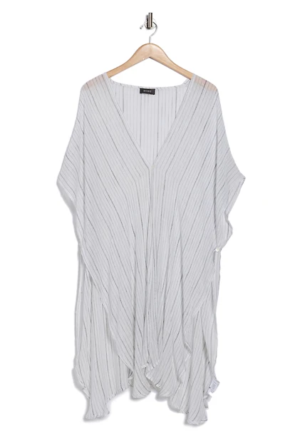 Stripe Curved Hem Poncho
