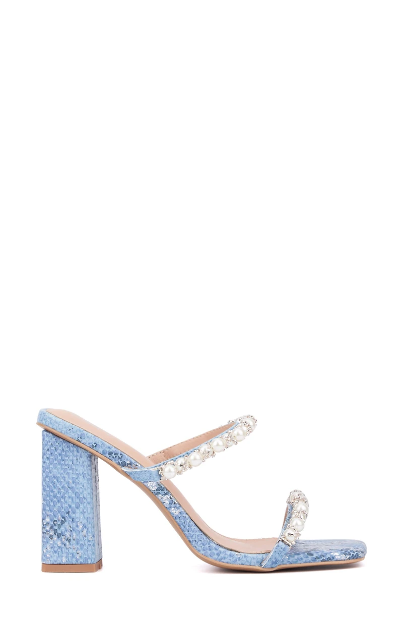 Calissa Imitation Pearl & Rhinestone Embellished Sandal