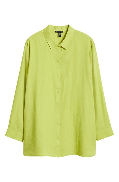 Classic Collar Organic Linen Button-Up Shirt