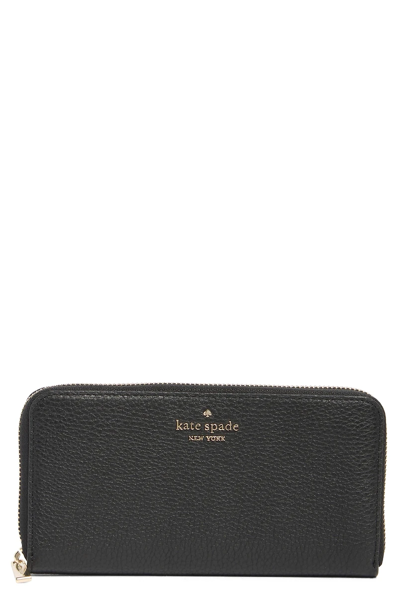 pebbled leather continental wallet