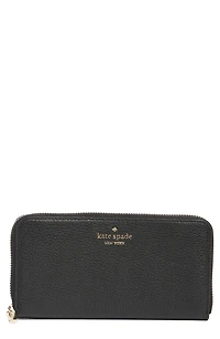 pebbled leather continental wallet