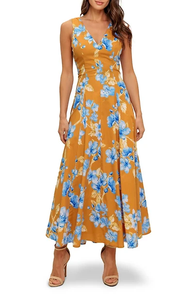 Floral Fit & Flare Midi Dress