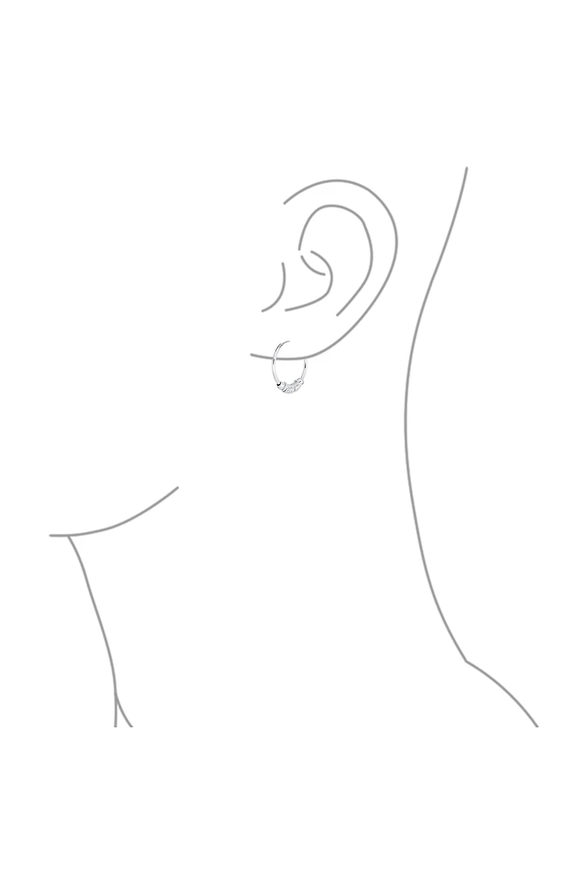 Bali Boho Ring Huggie Hoop Earrings