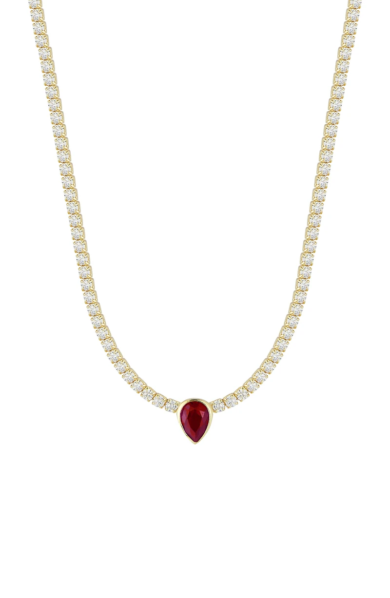 Cubic Zirconia Pendant Tennis Choker Necklace