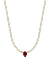 Cubic Zirconia Pendant Tennis Choker Necklace